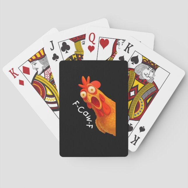 Jeu De Cartes F-Caw-F Poulet Essentiel Classique Rétro (dos)