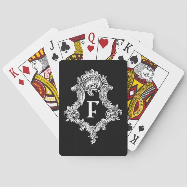 Jeu De Cartes F Monogramme initial (dos)
