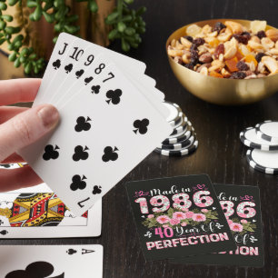 Jeu De Cartes Fabriqué en 1986 40 Ans de Perfection Florale