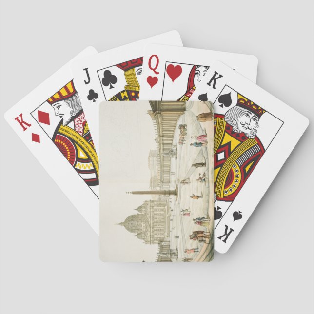 Jeu De Cartes Façade de St-Pierre à Rome avec la Piazza devant (dos)