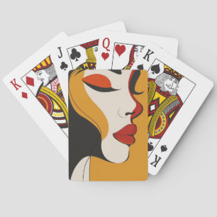 Jeu De Cartes Face de femme Abstraite