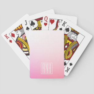 Jeu De Cartes Fading Pinks Dégradé Ombré & Vos Initiales