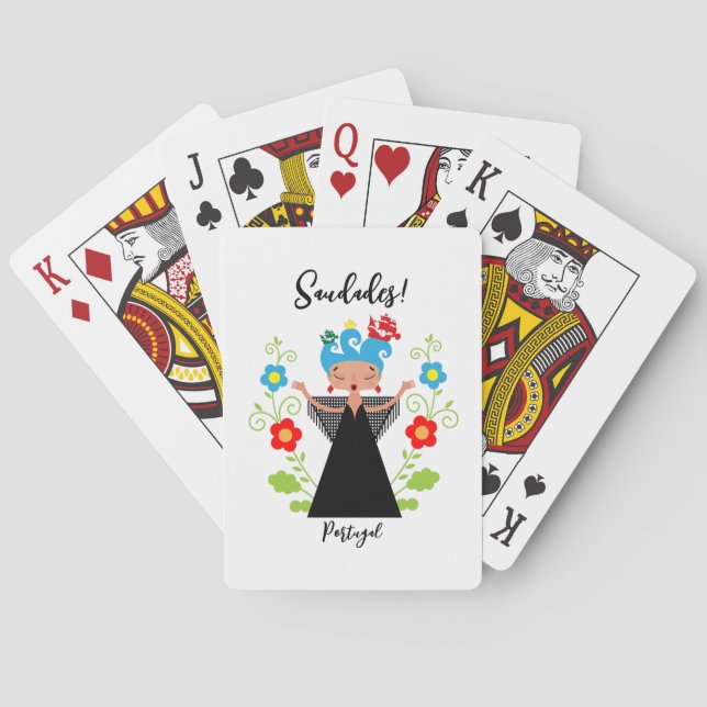 Jeu De Cartes Fado chanteuse avec caravelle portugaise (dos)