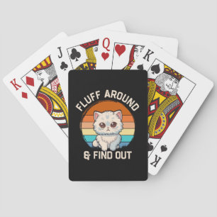 Jeu De Cartes Faire du Fluff et Découvrir Drôle Chat Rétro