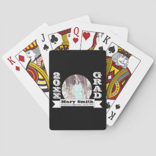 Jeu De Cartes Faire-part de graduation officielle en noir et bla