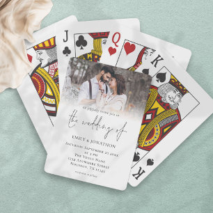 Jeu De Cartes Faire-part de mariage avec superposition de photo 