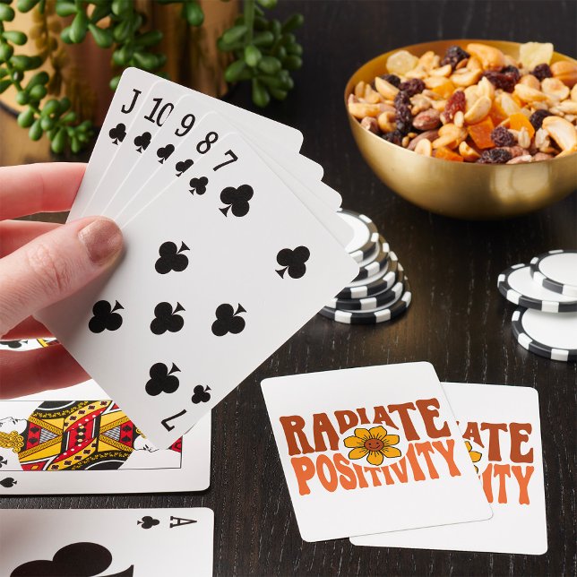 Jeu De Cartes Faire Rayonner une Fleur Rétro Smiley Positive (Créateur téléchargé)