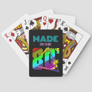 JEU DE CARTES FAIT DANS LA NATURE COLORÉE DES ANNÉES 80