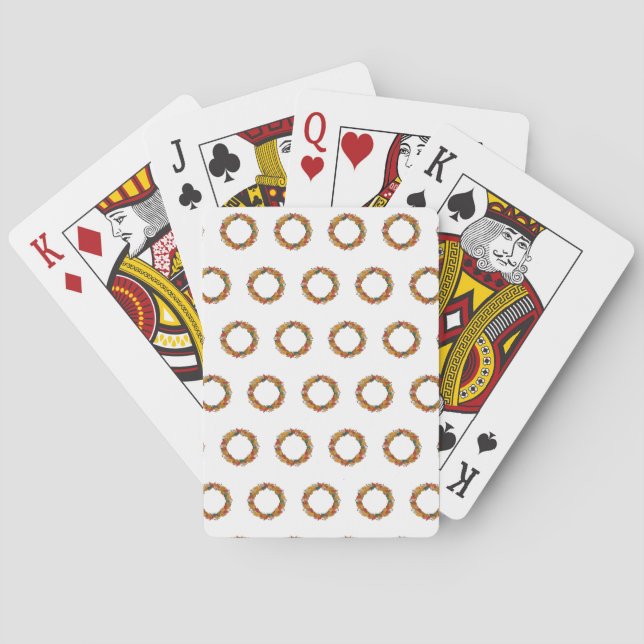 Jeu De Cartes Fall Leaf Wreath Circle (dos)