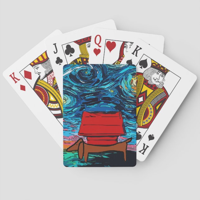 Jeu De Cartes Fameux Dachshund Abstrait (dos)