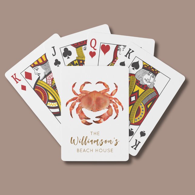 Jeu De Cartes Famille Crab Beach House (Crab illustrated family playing cards)