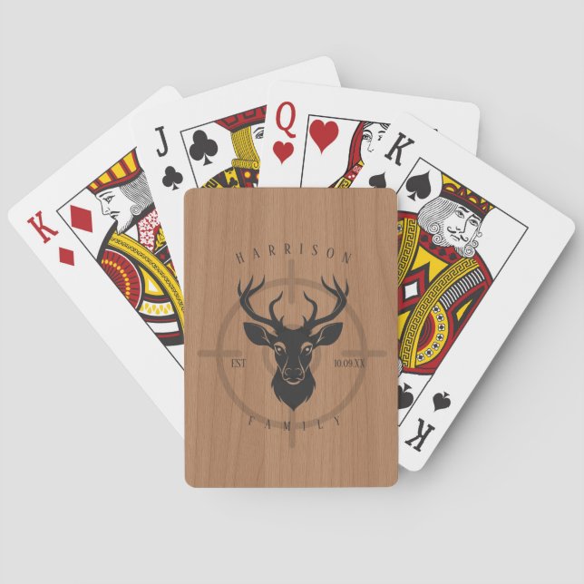 Jeu De Cartes Famille de cerfs rustiques chasse faune bois (dos)
