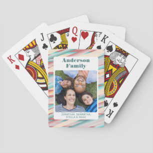 Jeu De Cartes Famille de rayures aquarelles en photo verticale