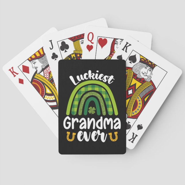 Jeu De Cartes Famille la plus chanceuse Grand-mère jamais Saint  (dos)