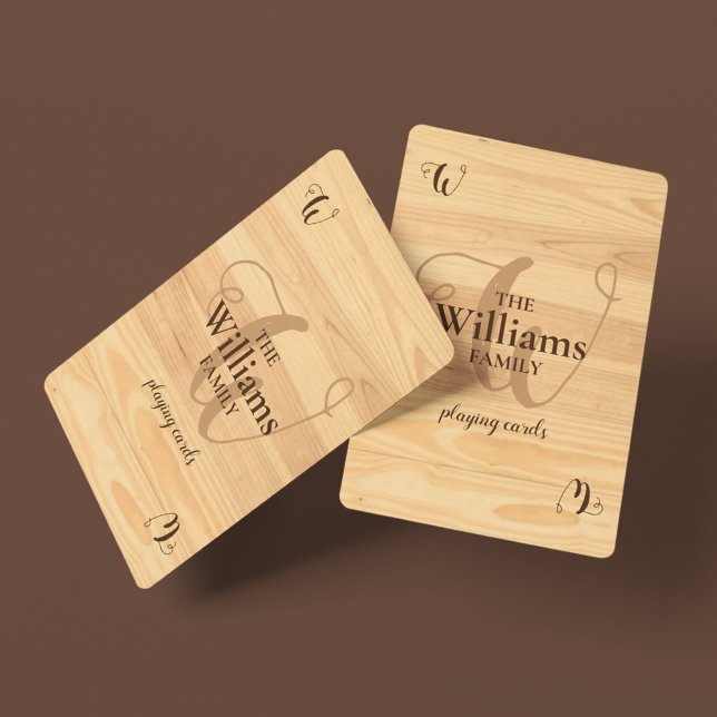 Jeu De Cartes Famille Monogramme Bois comme (Créateur téléchargé)