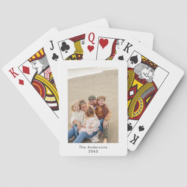 Jeu De Cartes Famille personnalisée Nom et année de la photo (dos)