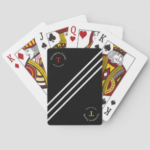 Jeu De Cartes famille rayée et monogrammée