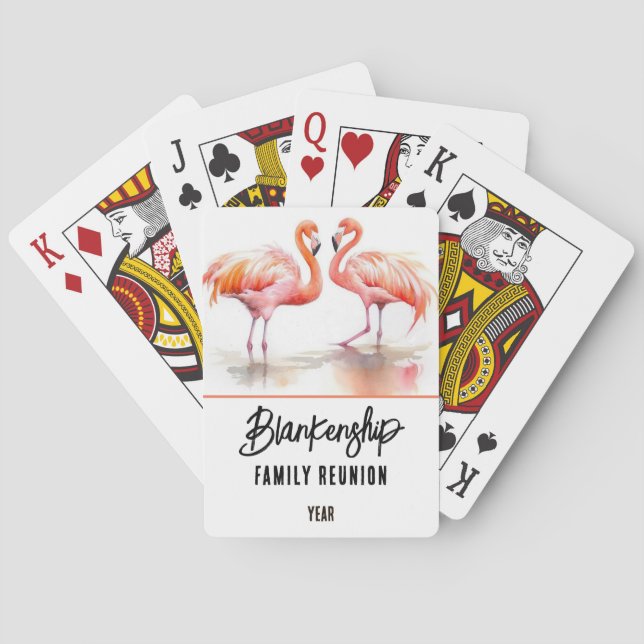 Jeu De Cartes Famille Réunion Flamant rose double Gardien annuel (dos)