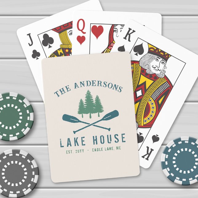 Jeu De Cartes Family Lake House Bateau Russe moderne Oar Pine Tr (Créateur téléchargé)