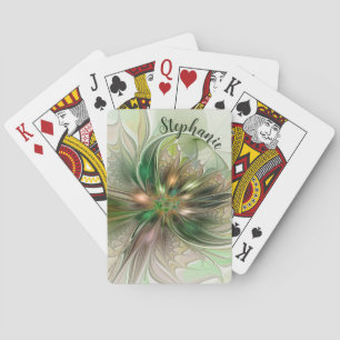 Jeu De Cartes Fantaisie Abstraite Moderne Fleur Fractale Colorée