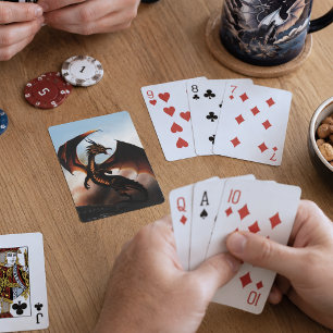 Jeu De Cartes Fantaisie de dragon ambre ardent