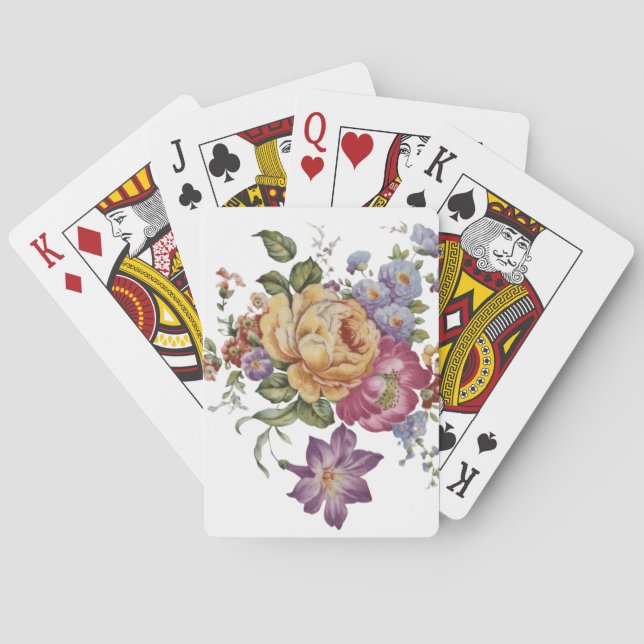 Jeu De Cartes Fantaisie florale  (dos)