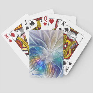 Jeu De Cartes Fantaisie florale, nom de fleur abstraite colorée