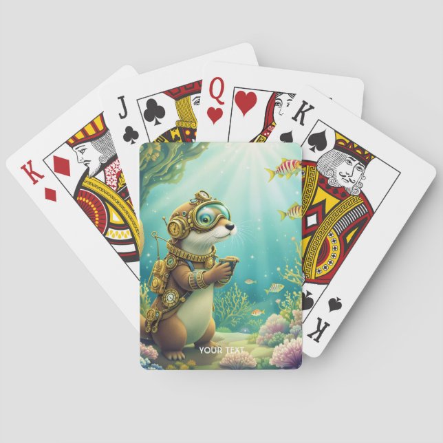 Jeu De Cartes Fantasy Cute Otter Steampunk Suit (dos)