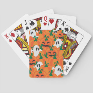 Jeu De Cartes Fantômes d'Halloween Patch de citrouille hantée