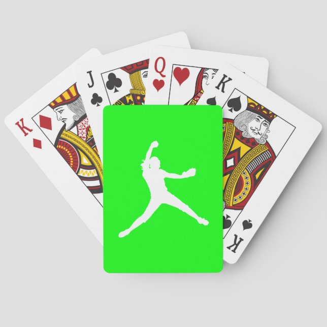 Jeu De Cartes Fastpitch Silhouette Players Green (dos)