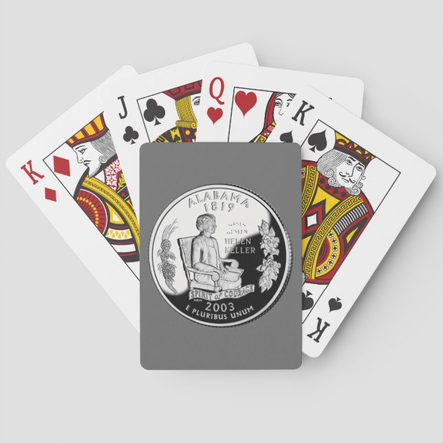 Jeu De Cartes Faux Alabama State Quarter Spirit of Courage Bicyc (dos)