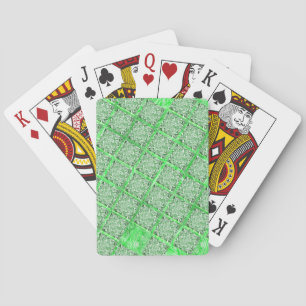 Jeu De Cartes Faux azulejo, faux folhagens verdes, quadradas.