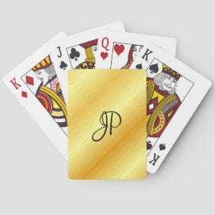 Jeu De Cartes Faux Gold Modèle Monogrammed Élégant tendance