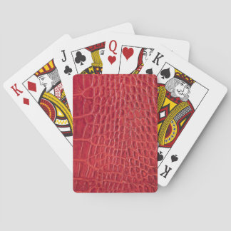Jeu De Cartes Faux rouge alligator cuir
