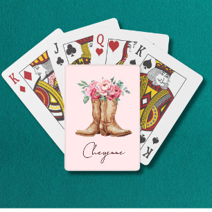 Jeu De Cartes Faveur de fête de bachelorette de cowgirl florale