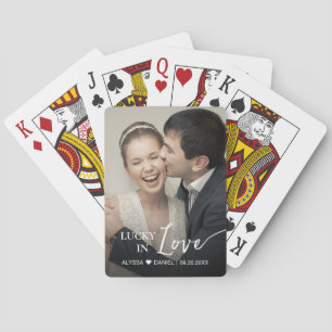Jeu De Cartes Faveur de mariage "Chanceux en amour" Personnalisé