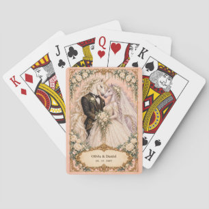 Jeu De Cartes Faveur de mariage Licorne Mariée et Marié personna