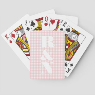 Jeu De Cartes Faveur de mariage personnalisée à carreaux rose mo
