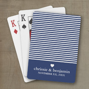 Jeu De Cartes Faveur de mariage personnalisée date rayée de la m