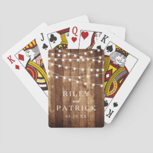 Jeu De Cartes Faveur faite sur commande rustique en bois et de