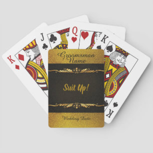Jeu De Cartes Faveurs de carte à jouer de garçon d'honneur Black