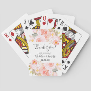 Jeu De Cartes Favori de mariage chic pêche menthe pastel floral