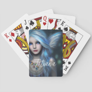 Jeu De Cartes Fée bleue mystique éthérée personnalisée