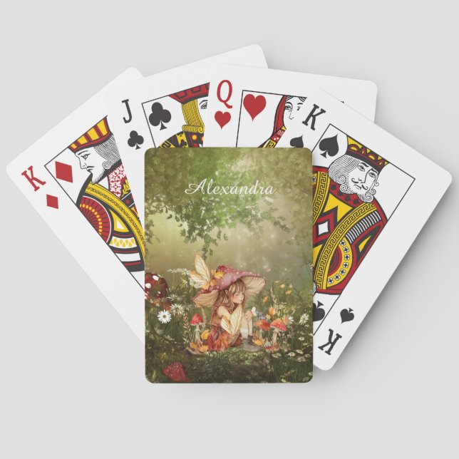 Jeu De Cartes Fée de champignons mignonnes dans la forêt (dos)