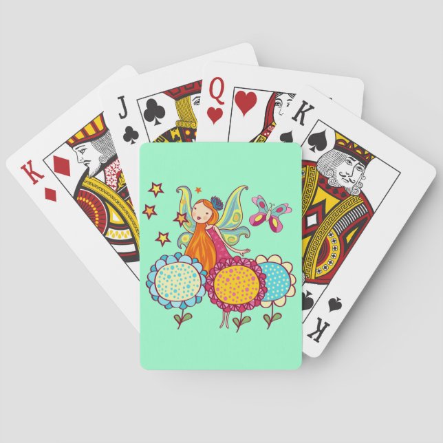 Jeu De Cartes Fée de jardin avec des fleurs (dos)
