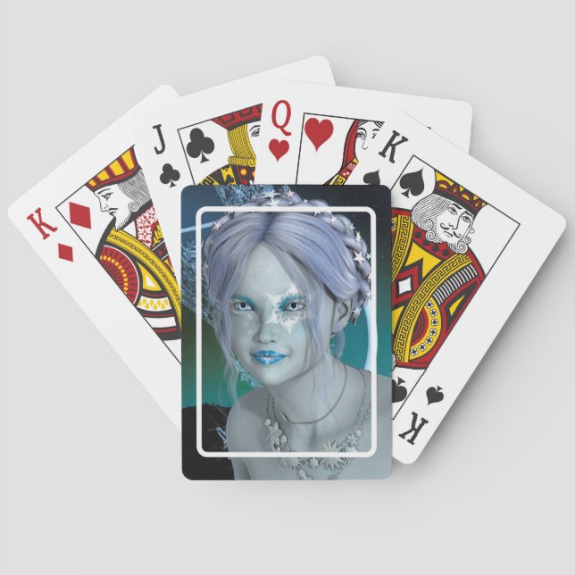 Jeu De Cartes Fée de neige fantastique (dos)