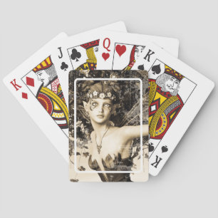 Jeu De Cartes Fée de printemps Bois Antique Photo Fantaisie Art