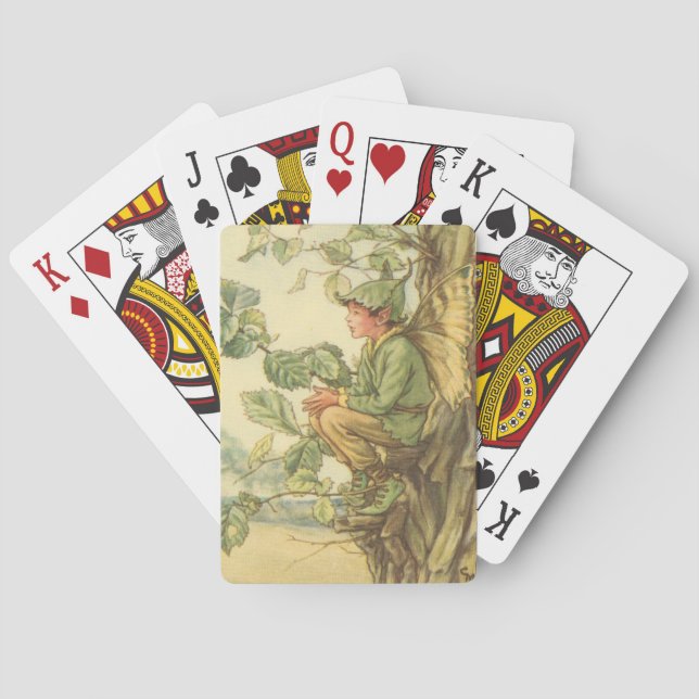 Jeu De Cartes Fée d'orme ailée assise dans un arbre (dos)