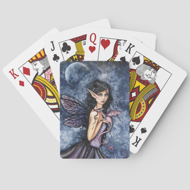 Jeu De Cartes Fée Dragon Améthyste Art Fantastique (dos)
