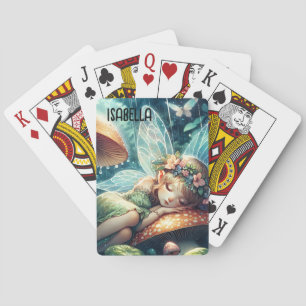 Jeu De Cartes Fée Ethérée dormant sur un champignon Personnalisé